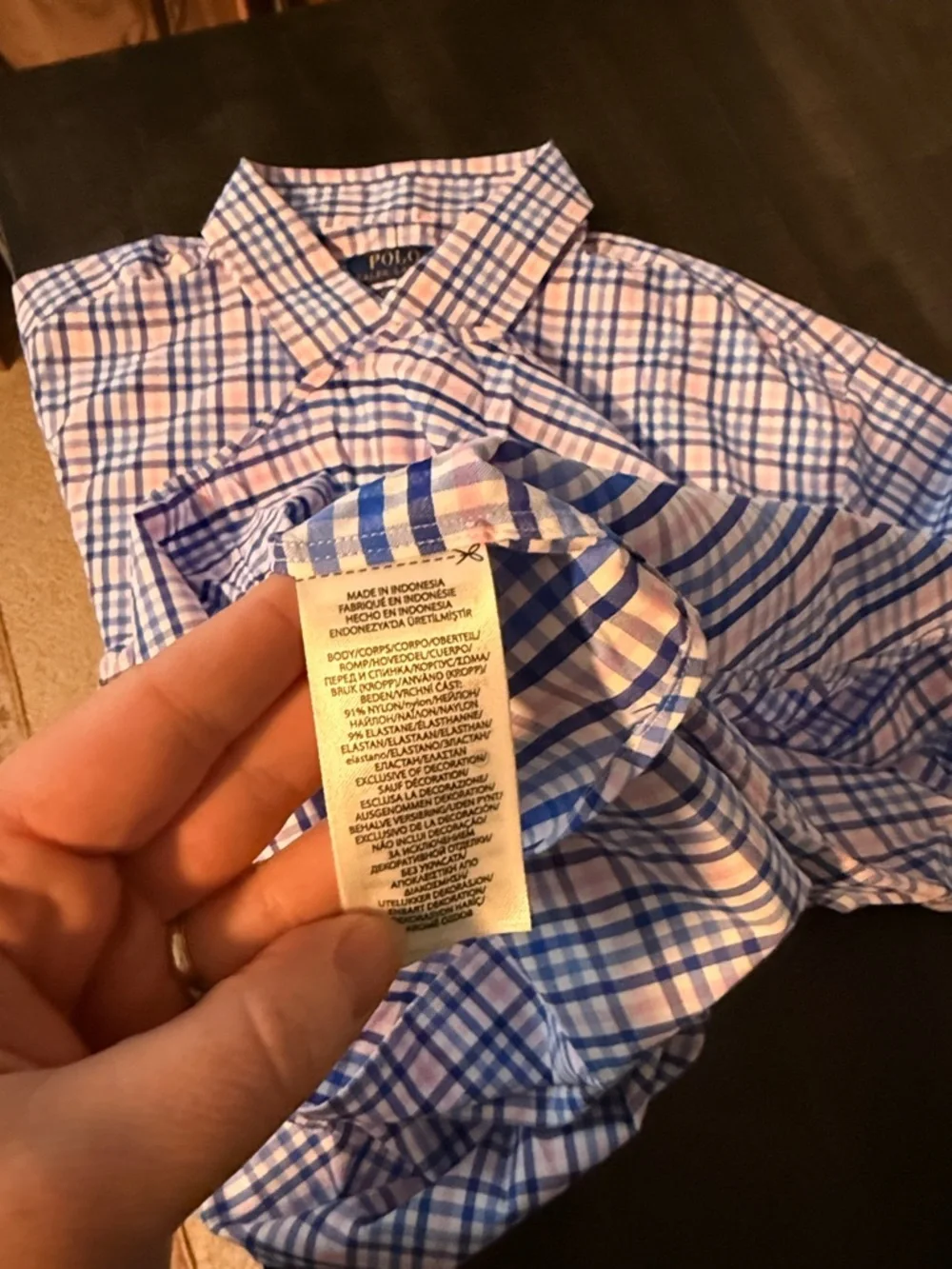 Polo Ralph Lauren Pink Blue White Plaid Classic Fit Performance Shirt Size XXL